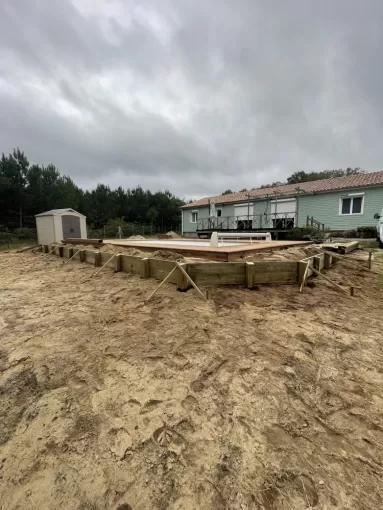 Fabrication d’une berlinoise en Pin à Pontonx, Orthez, NR Construction Bois