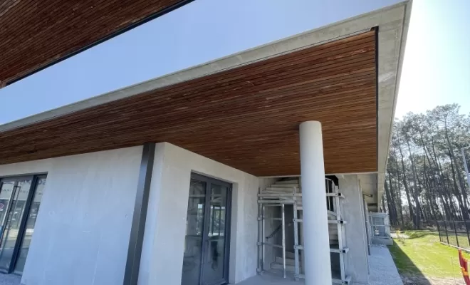 Chantier Dax 40 - Bardage bois en sous face, Orthez, NR Construction Bois
